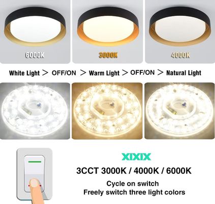 Dia125mm Round Pcb Board 4.9'' LED Retrofit Light Kit 22W रंग 3CCT 3000K/4500K/6000K CRI90 के लिए छत प्रशंसक प्रकाश प्रतिस्थापन पैनल पीसीबी छत प्रकाश एलईडी Retrofit Kit120V 2200LM