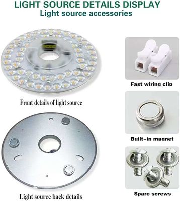 Dia125mm Round Pcb Board 4.9'' LED Retrofit Light Kit 22W रंग 3000K/4500K/6000K CRI90 के लिए छत प्रशंसक प्रकाश प्रतिस्थापन पैनल पीसीबी,सप्लाई लाइट एलईडी Retrofit Kit,120V 2200LM,