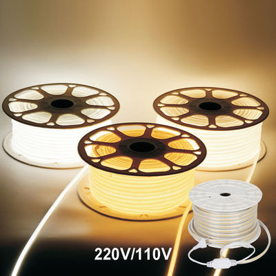 110V 220V वाटरप्रूफ सीओबी एलईडी लाइट स्ट्रिप पीवीसी गोंद के साथ अनुकूलन योग्य नीला / बर्फ नीला / सफेद / हरा / बैंगनी / सुनहरा / गुलाबी