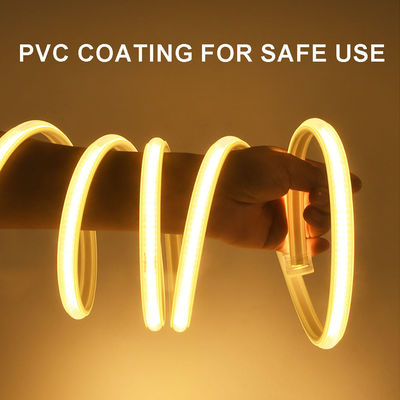 110V 220V वाटरप्रूफ सीओबी एलईडी लाइट स्ट्रिप पीवीसी गोंद के साथ अनुकूलन योग्य नीला / बर्फ नीला / सफेद / हरा / बैंगनी / सुनहरा / गुलाबी