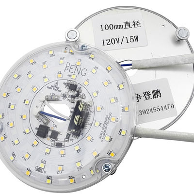15W 100MM एलईडी लाइट इंजन भोजन कक्ष के लिए 120V छत प्रशंसक पैनल डीओबी मॉड्यूल के साथ एलईडी छत प्रशंसक प्रकाश प्रतिस्थापन