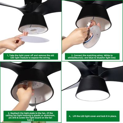 15W 100MM एलईडी लाइट इंजन भोजन कक्ष के लिए 120V छत प्रशंसक पैनल डीओबी मॉड्यूल के साथ एलईडी छत प्रशंसक प्रकाश प्रतिस्थापन