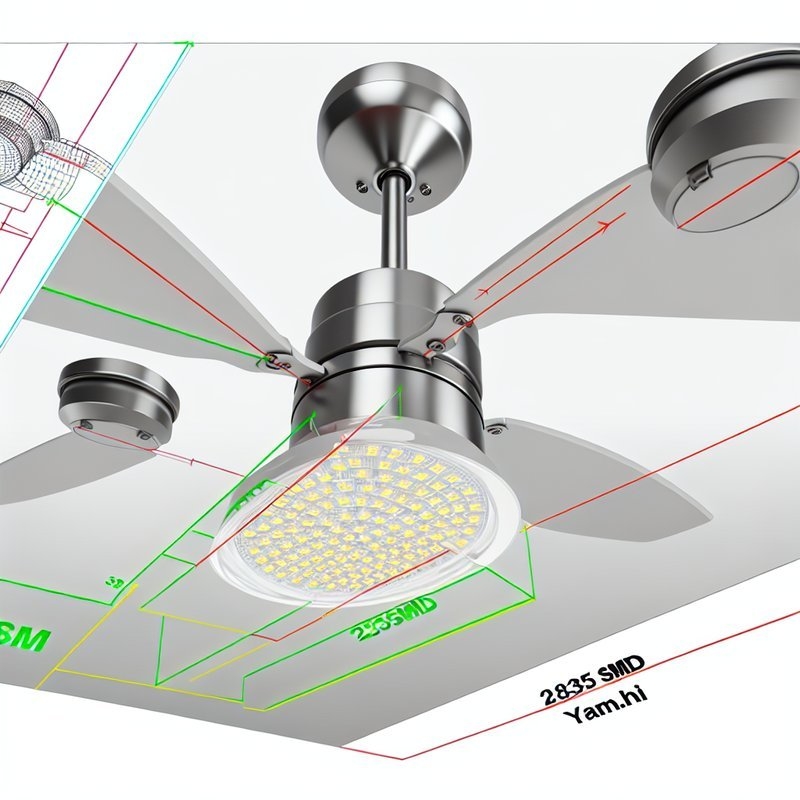 2835SMD एलईडी सीलिंग फैन लाइट रिप्लेसमेंट - एल्यूमिनियम पीसीबी, 3000K वार्म व्हाइट